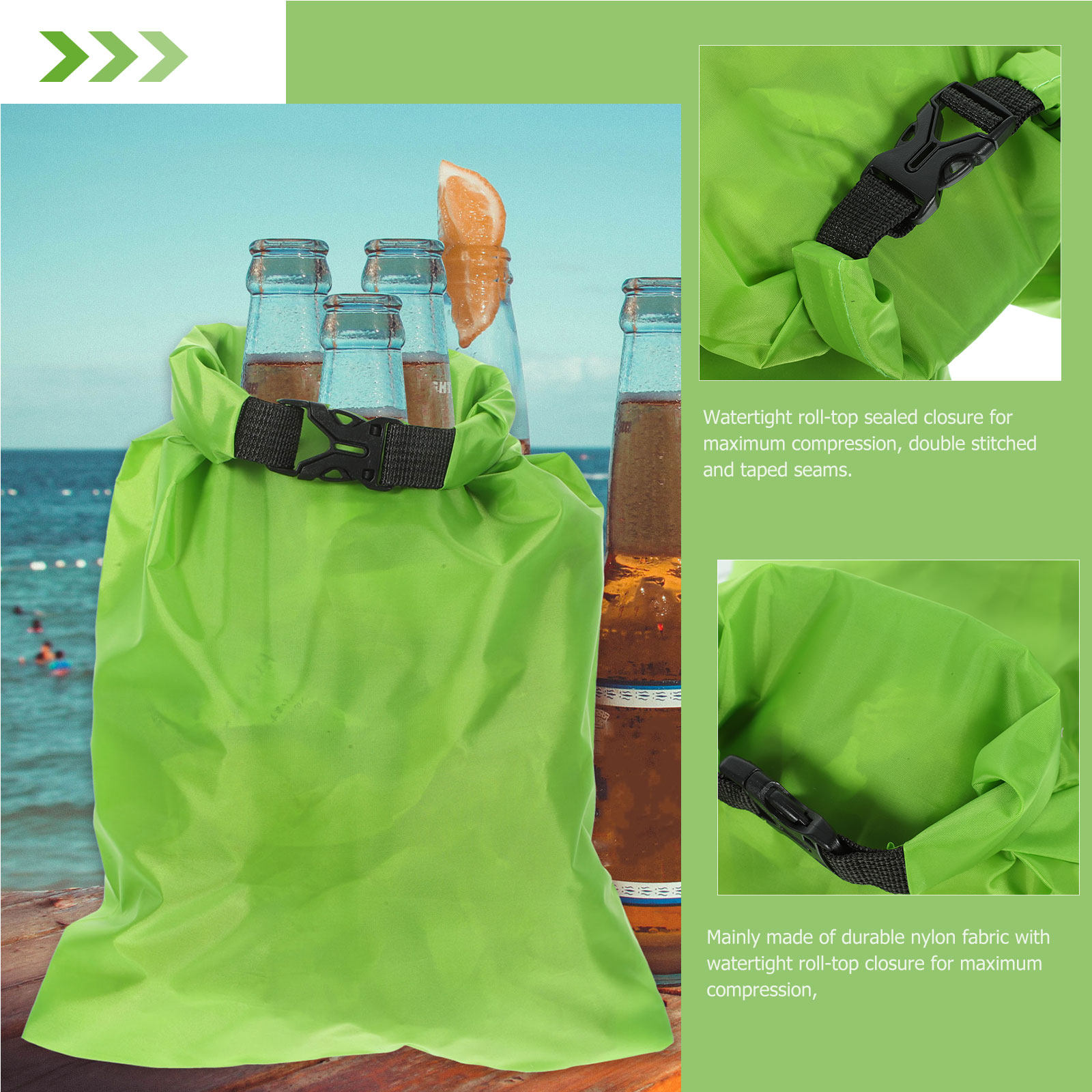 Fishing Kayak Storage Bag - 3Pcs Waterproof Dry Bags 15L 25L