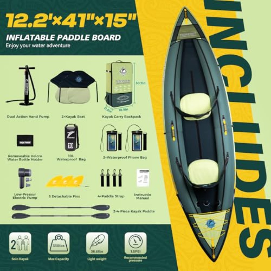 Inflatable Touring Kayak For L - Fishing Kayak Seat 评论和价格