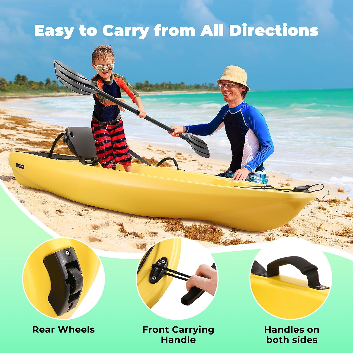 Kayak with Paddle 6.5 FT Recre - Fishing Kayak Sit In 评论和价格