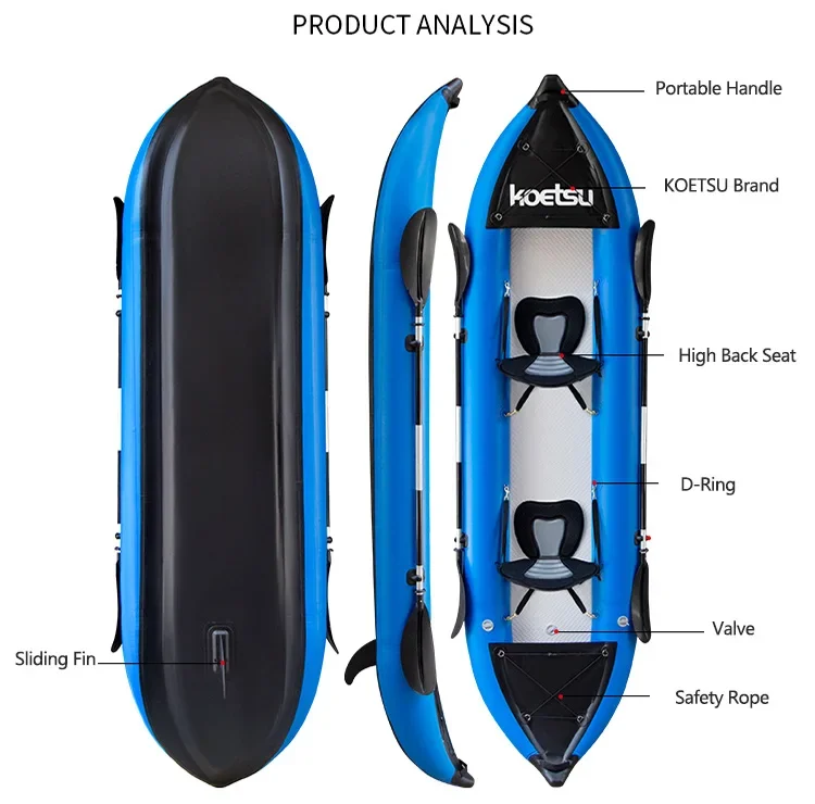 KOETSU 1-2 Persons Inflatable  - Fishing Kayak Sit On Top 评论和价格